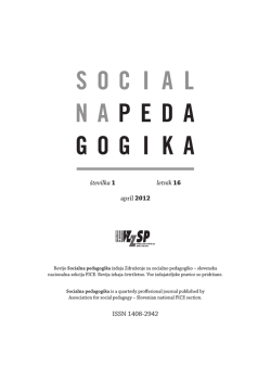 št. 1 - Revija Socialna pedagogika