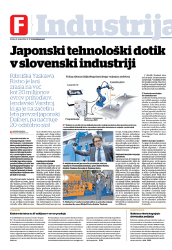 Japonski tehnološki dotik v slovenski industriji