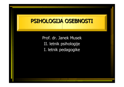 Poglavja iz psihologije osebnosti in kognitivne
