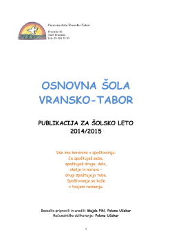osnovna šola vransko-tabor publikacija za šolsko leto 2014/2015