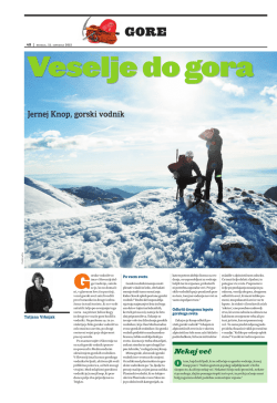 Večer, 11. januar 2015, rubrika Gore - PD Ljubljana