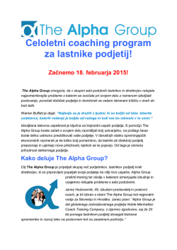 Celoletni coaching program za lastnike podjetij!