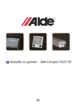 Navodila za uporabo – Alde Compact 3020 HE