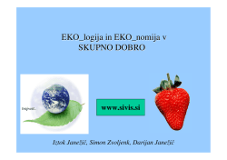EKO_logija in EKO_nomija v SKUPNO DOBRO