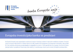 Evropska investicijska banka se predstavi