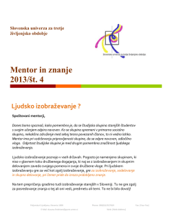 Mentor in znanje 2013/št. 4 - Univerza za tretje življenjsko obdobje