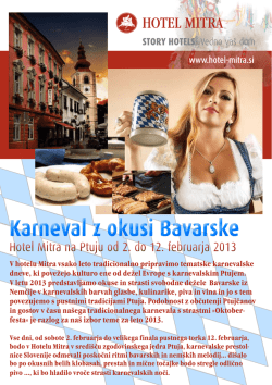 Karneval z okusi Bavarske - Hotel Mitra
