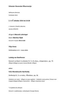 Orkester Slovenske filharmonije 2. in 3. oktober 2014 ob 19.30