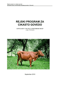 Rejski program za cikasto govedo - Govedorejsko poslovno združenje
