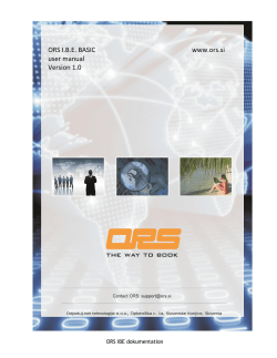 ORS I.B.E. BASIC www.ors.si user manual Version 1.0