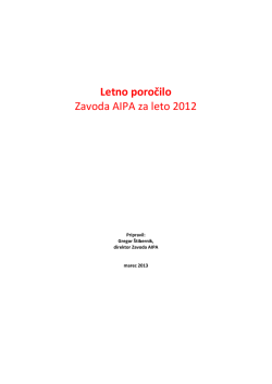 Letno poročilo Zavoda AIPA za leto 2012