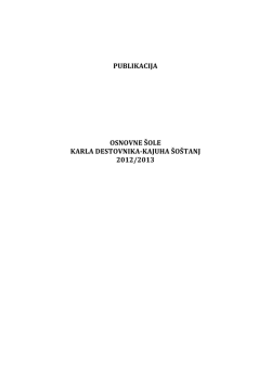 Publikacija 2012/13 - Osnovna šola Šoštanj