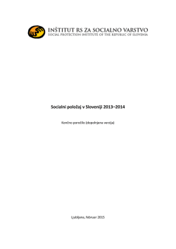 Socialni položaj v Sloveniji 2013–2014