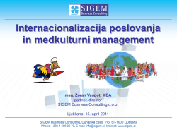 Internacionalizacija poslovanja in medkulturni management
