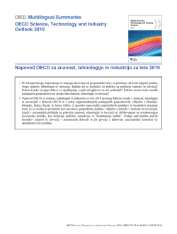 OECD Science, Technology and Industry Outlook 2010 Napoved