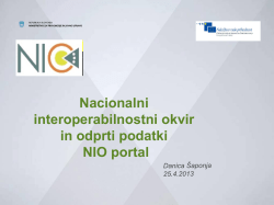 Nacionalni interoperabilnostni okvir in odprti podatki NIO portal