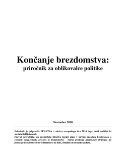 Slovenski prevod priročnika Končanje brezdomstva