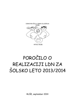 poročilo o realizaciji ldn za šolsko leto 2013/2014