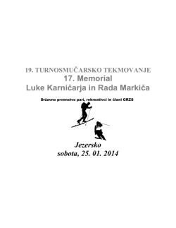 17. Memorial Luke Karničarja in Rada Markiča - Gore
