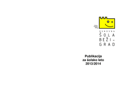 Publikacija za šolsko leto 2013/2014