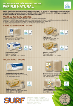 program ekoloških proizvodov papirji natural
