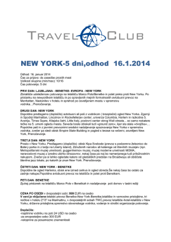 NEW YORK-5 dni,odhod 16.1.2014