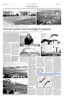 pogoditi Orlovski stadion med nostalgijo in sanjami