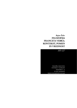 Filozofija Franceta Vebra: kontekst, pomen in vrednost