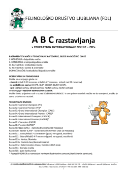 ABC razstavljanja - Felinološko društvo Ljubljana