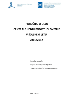 Poročilo za leto 2011/2012 - Centrala učnih podjetij Slovenije