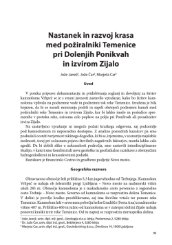 Nastanek in razvoj krasa med požiralniki Temenice in izvirom Zijalo