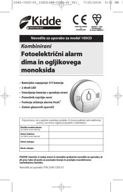 Slovenska navodila za kombinirani detektor Kidde