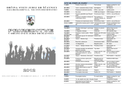 koledar prireditev v občini sv. jurij ob ščavnici v letu 2012