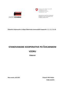 Zaključni elaborat USKPŠV - Stanovanjske kooperative