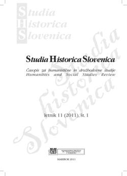 tudia istorica lovenica - Studia Historica Slovenica