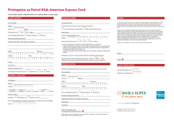 Pristopna izjava za Petrol Klub American Express Card