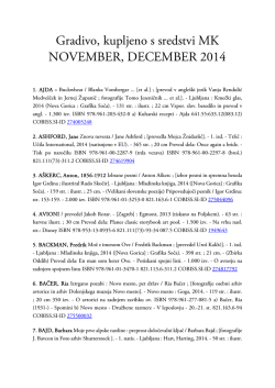 November - december 2014 (.pdf) - Knjižnica Mirana Jarca Novo