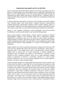 Sporočilo za javnost - Zveza društev gluhih in naglušnih Slovenije