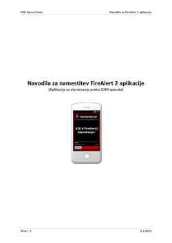 Navodila za namestitev FireAlert 2 aplikacije