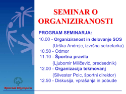 Organiziranost SOS - Urška Andrejc