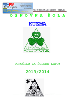Predlog letnega poročila OŠ Kuzma za leto 2013-2014