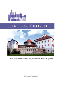 LETNO POROČILO 2013 - Knjižnica Mirana Jarca Novo mesto