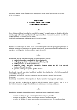 Pravilnik o izboru športnikov v občini Dravograd 2014