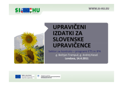 Upravičeni izdatki za slovenske upravičence