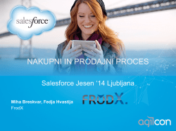 NAKUPNI IN PRODAJNI PROCES - Salesforce Spring `14 Ljubljana