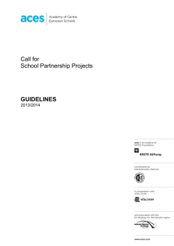 Call for School Partnership Projects GUIDELINES