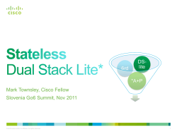 Mark Townsley, Cisco Fellow *A+P 6rd DS- lite Slovenia