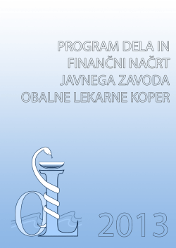 Finančni načrt 2013 - Obalne lekarne Koper