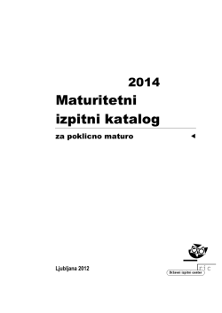 Maturitetni izpitni katalog za poklicno maturo 2014