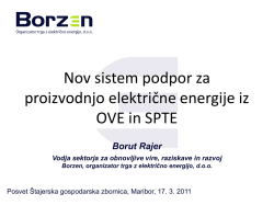 Podporna shema za proizvodnjo električne energije iz OVE in SPTE